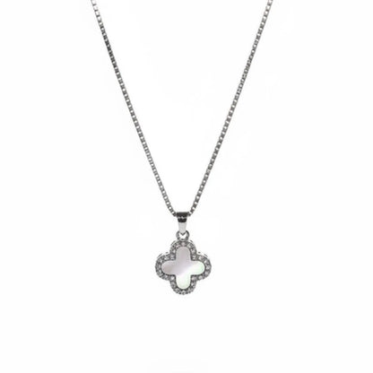 R3CEIVED Reversible Clover Necklace – Silver Edition