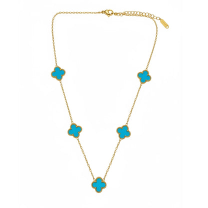 R3CEIVED 5-Clover Necklace – Sky Blue Edition