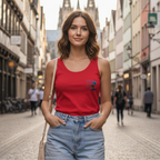 Schoonheid en de Roos – Hemelsblauwe Rozenstof Editie (Klassiek Mouwloos Herenshirt)