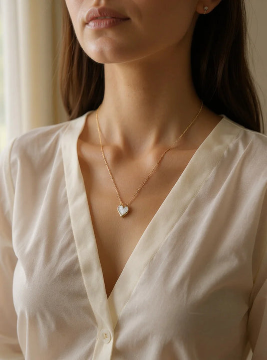 From R3ceived With Love” Heart Necklace – White Edition