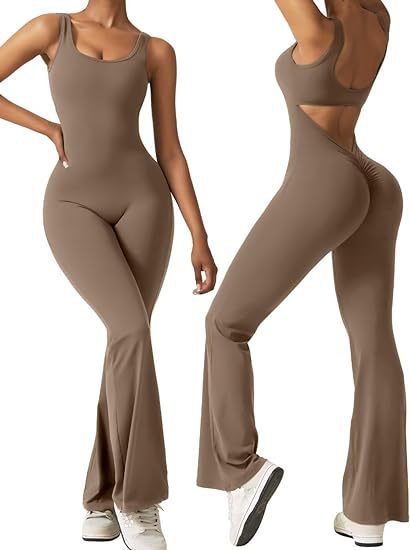 R3 Women's sleeveless flared jumpsuit sexy backless R3ceived - R3ceived