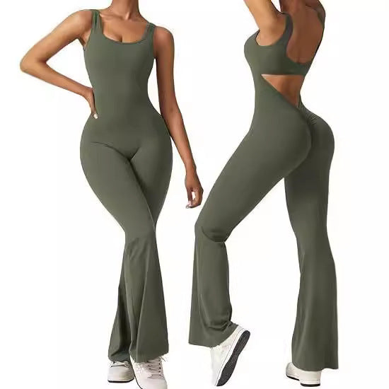 R3 Women's sleeveless flared jumpsuit sexy backless R3ceived - R3ceived