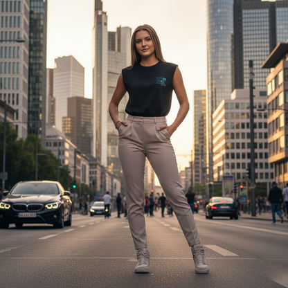 Beauty and the Rose – Sky Blue  white Stardust Edition (Sleeveless Oversized Tee)