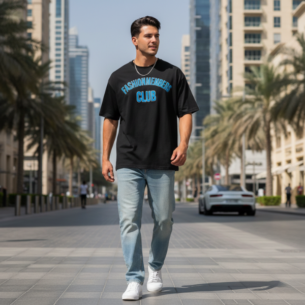 Fashion Members CLub oversized t shirt (Silver sky blue)