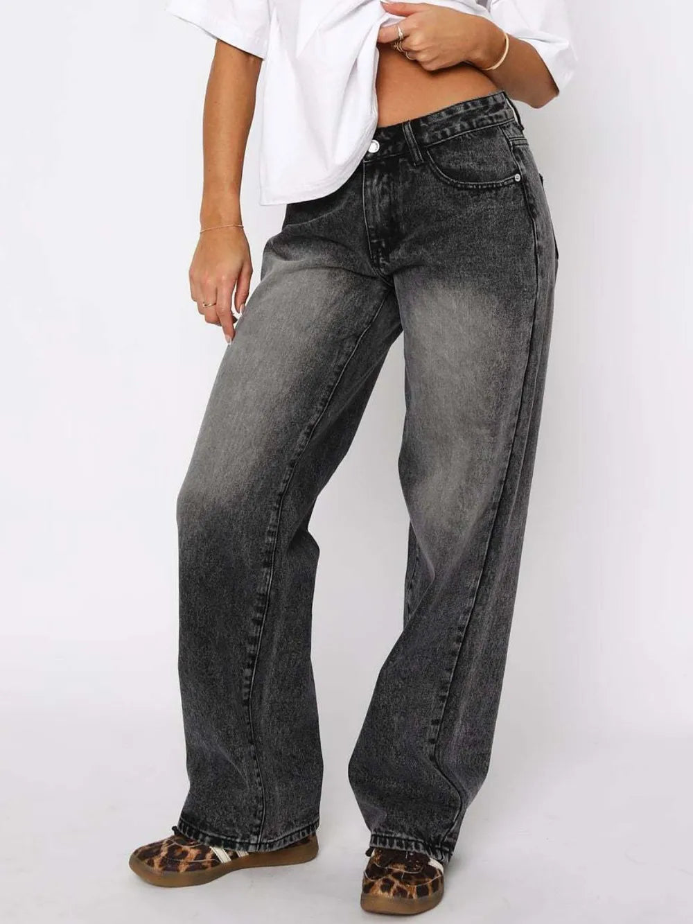 R3ceived wide Leg baggy fit Jeans with Pockets - R3ceived