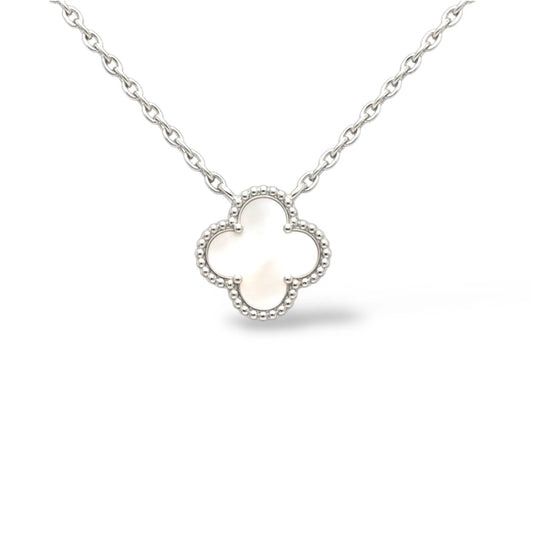 R3CEIVED Clover Necklace – White Silver Edition