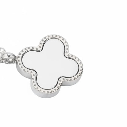 R3CEIVED Clover Necklace – White Silver Edition
