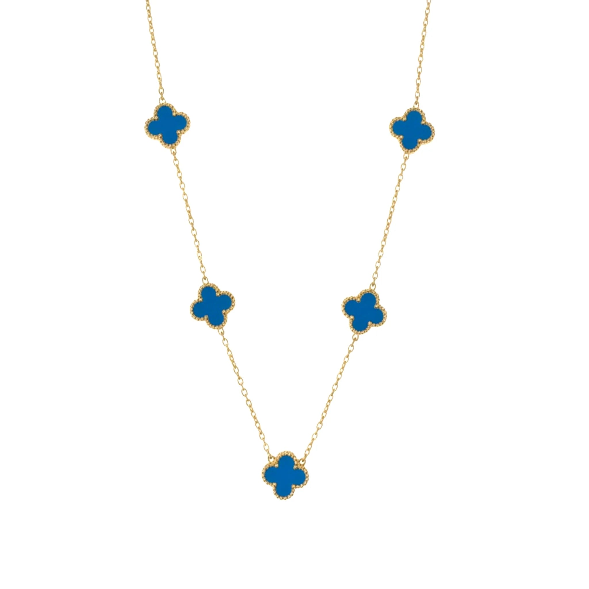 R3CEIVED lucky Clover Necklace – Blue Edition