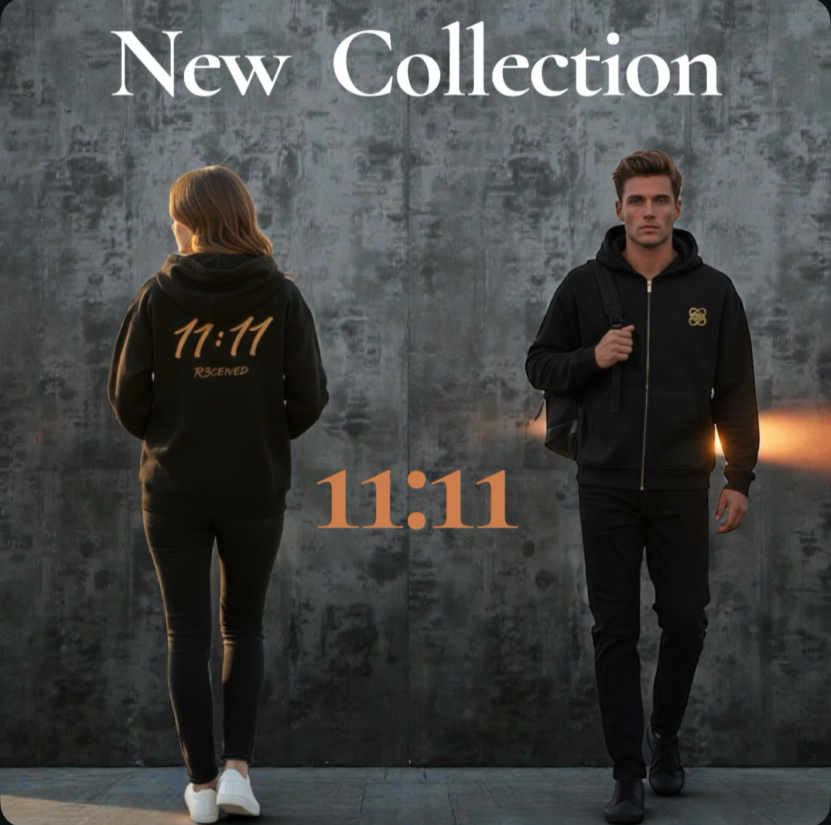 The 11:11 oversized zipper hoodie by R3CEIVED