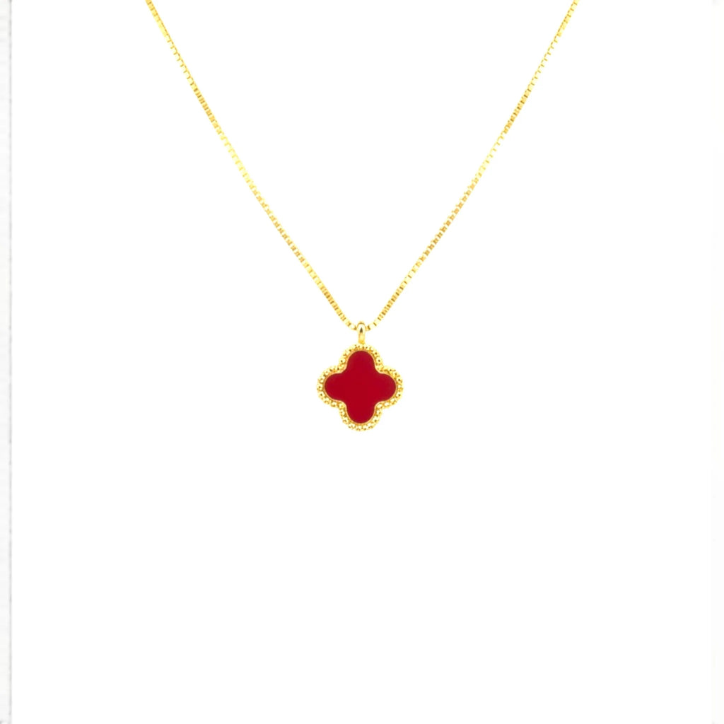 R3CEIVED lucky Clover Necklace – Red Edition