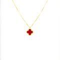 R3CEIVED lucky Clover Necklace – Red Edition