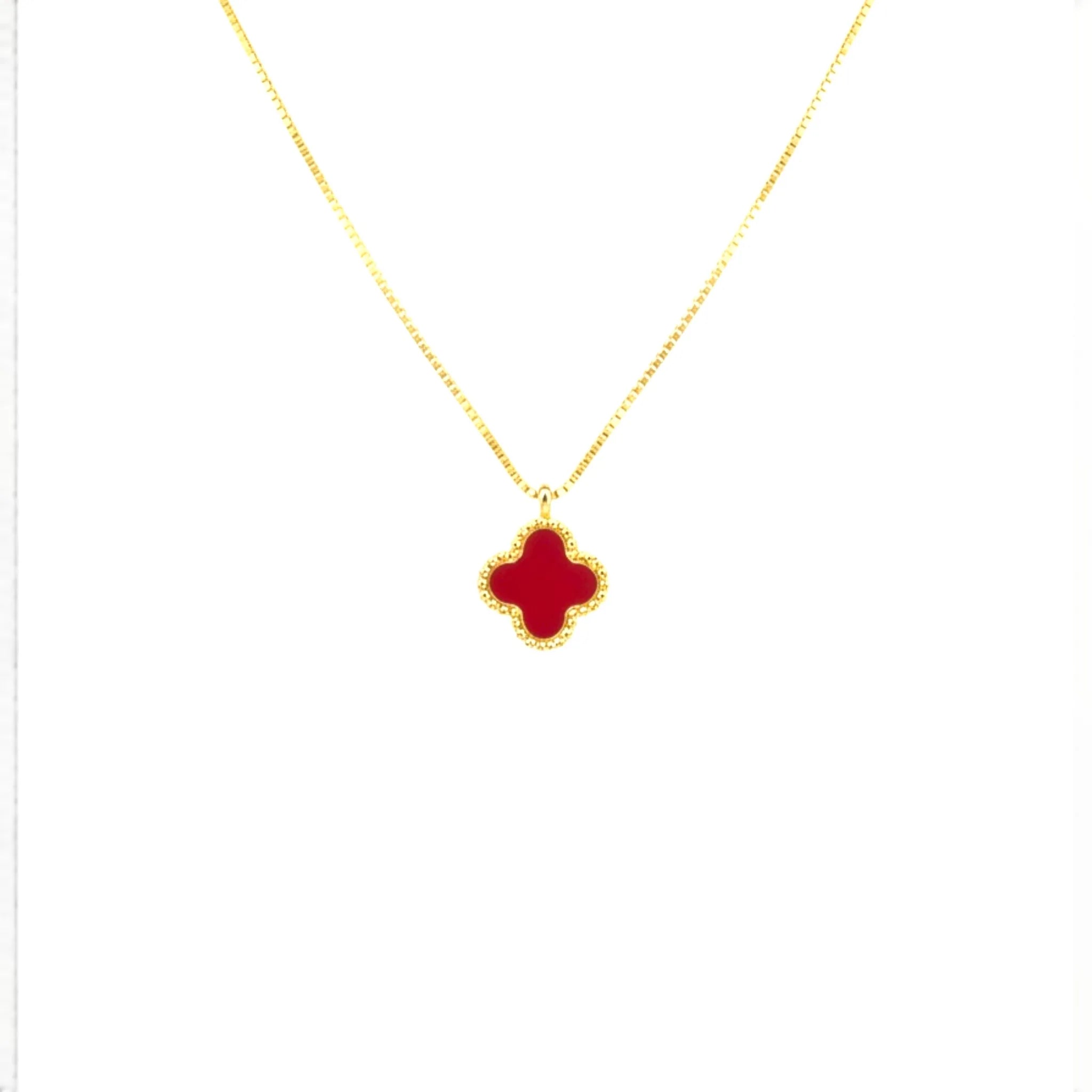 R3CEIVED lucky Clover Necklace – Red Edition