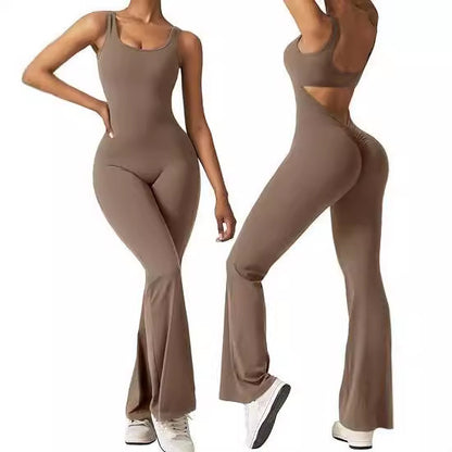 R3 Women's sleeveless flared jumpsuit sexy backless R3ceived - R3ceived