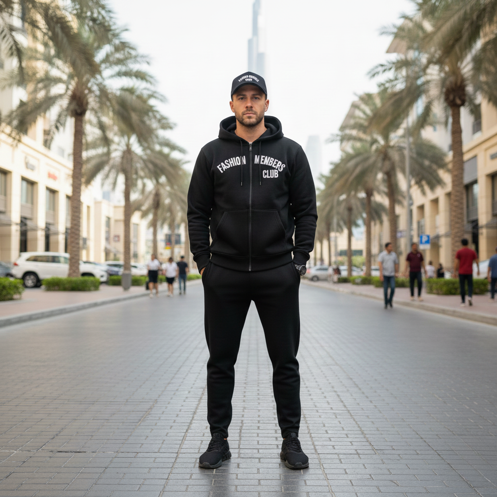 R3CEIVED Fashion Members Club – Silver/White Signature Combo Set (Hoodie, Sweatpants & Cap)