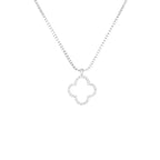 R3CEIVED lucky double sided Clover Necklace – Black White Silver Edition