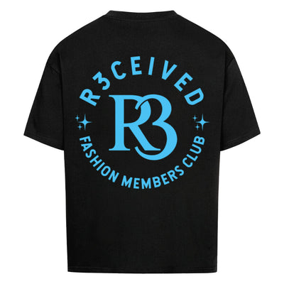 R3ceived Oversized Monogram T Shirt- Sky Blue logo fashion Members club Collection