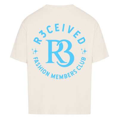 R3ceived Oversized Monogram T Shirt- Sky Blue logo fashion Members club Collection