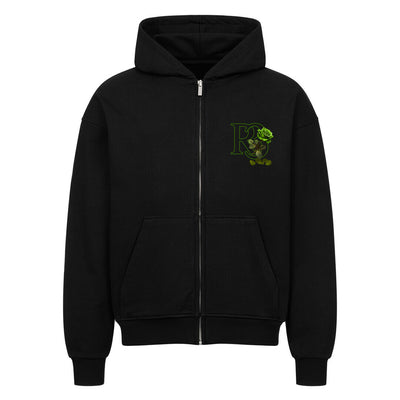 Beauty and the Rose – Green Rose Edition Zipper Hoodie by R3CEIVED 