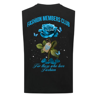 Beauty and the Rose – Sky Blue  white Stardust Edition (Sleeveless Oversized Tee)