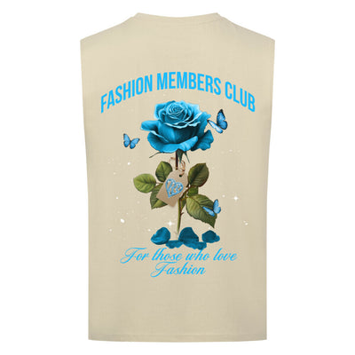 Beauty and the Rose – Sky Blue  white Stardust Edition (Sleeveless Oversized Tee)