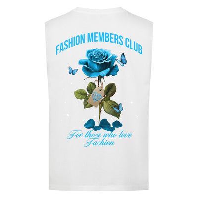 Beauty and the Rose – Sky Blue  white Stardust Edition (Sleeveless Oversized Tee)