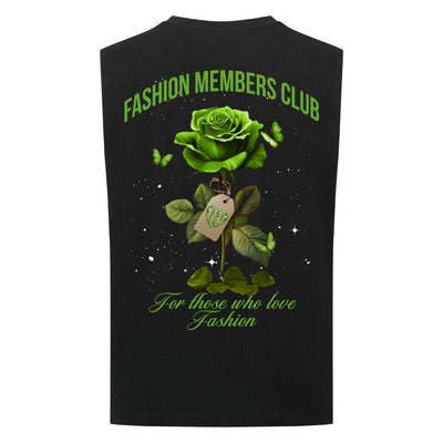Beauty and the Rose – Green Rose starrdust Edition (Sleeveless Oversized Tee)