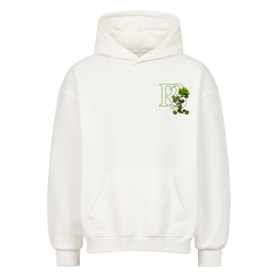 Beauty & the Rose Hoodie – R3CEIVED Green rose White diamons stars edition