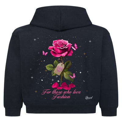 R3CEIVED Kids Hoodie – Beauty & the Rose Blue Night Edition 🌹✨