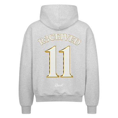 R3CEIVED Oversized Zipper Hoodie – No.11 Edition | Fashion Members Club signature