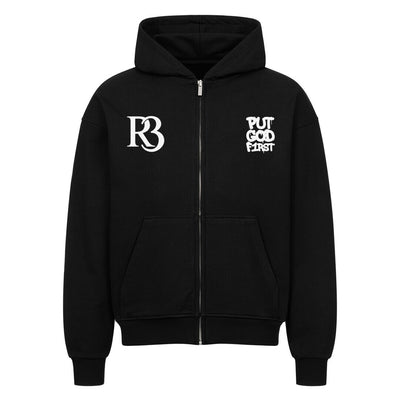 PUT GOD FIRST – Oversized Faithwear Zipper Hoodie by R3CEIVED ✨ Psalm 37:4