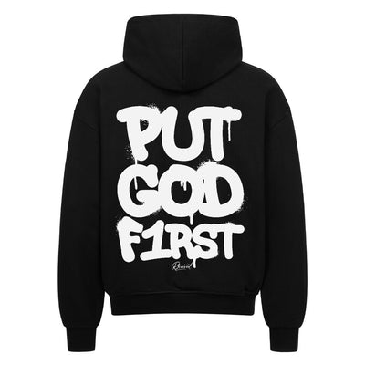PUT GOD FIRST – Oversized Faithwear Zipper Hoodie by R3CEIVED ✨ Psalm 37:4