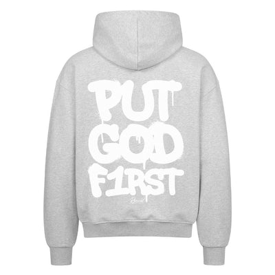 PUT GOD FIRST – Oversized Faithwear Zipper Hoodie by R3CEIVED ✨ Psalm 37:4