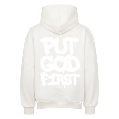PUT GOD FIRST – Oversized Faithwear Signature Hoodie by R3CEIVED ✨ Psalm 37:4