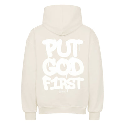PUT GOD FIRST – Oversized Faithwear Signature Hoodie by R3CEIVED ✨ Psalm 37:4