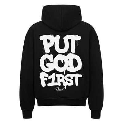 PUT GOD FIRST – Oversized Faithwear signature Zipper Hoodie by R3CEIVED