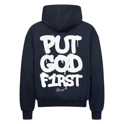 PUT GOD FIRST – Oversized Faithwear signature Zipper Hoodie by R3CEIVED