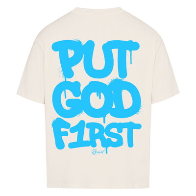 Put God First Oversized Tee – R3CEIVED Faithwear Edition