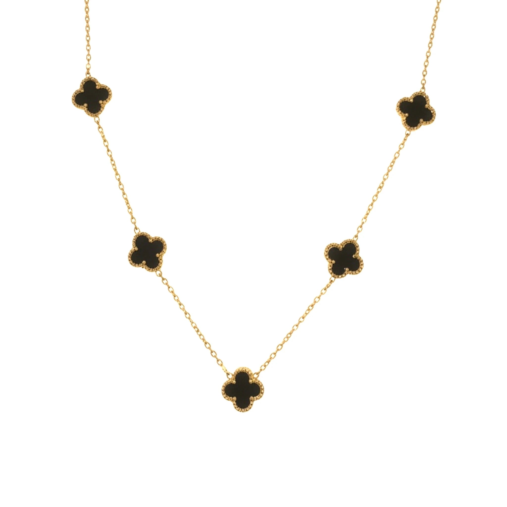 R3CEIVED lucky Clover Necklace – Black Edition
