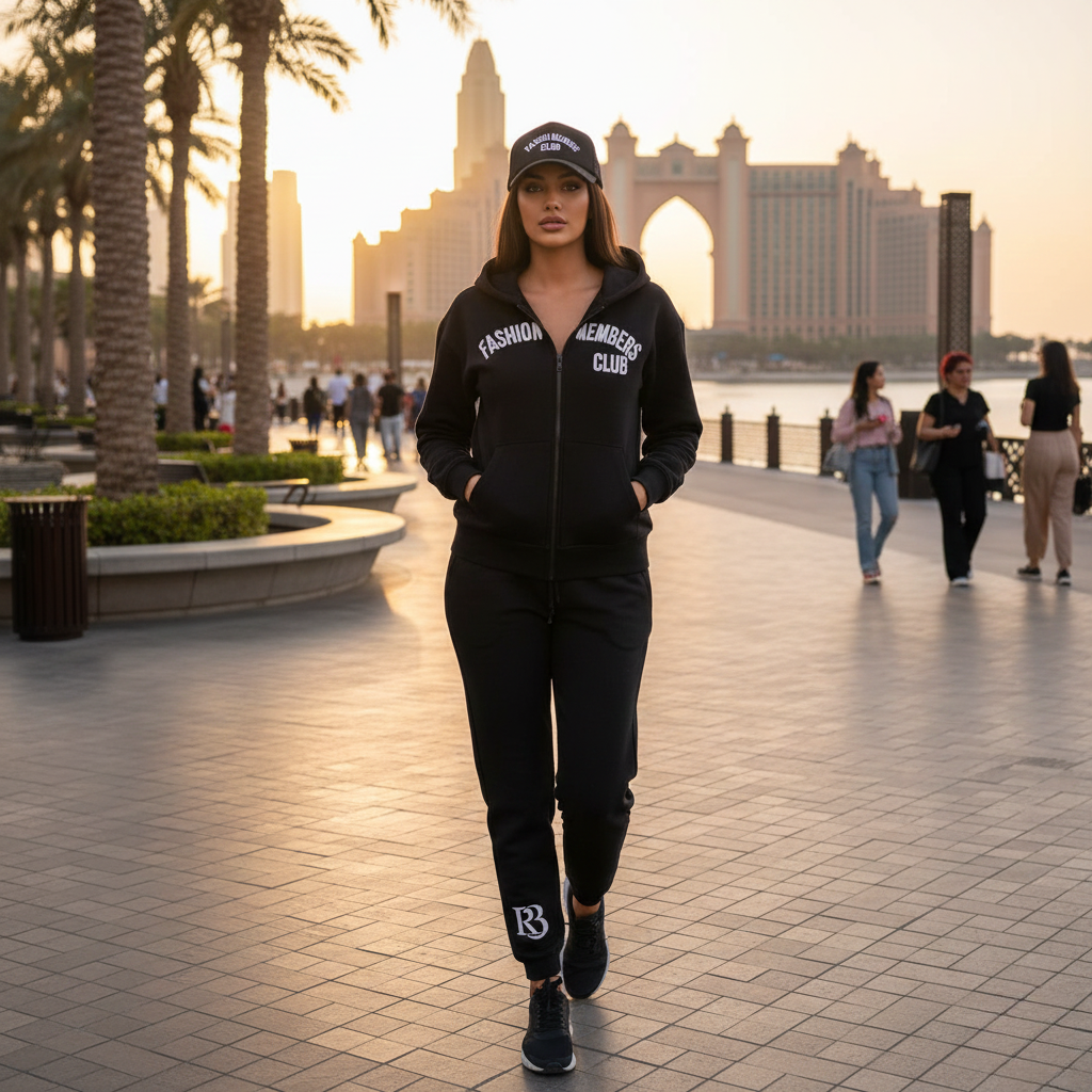 R3CEIVED Fashion Members Club – Silver/White Signature Combo Set (Hoodie, Sweatpants & Cap)