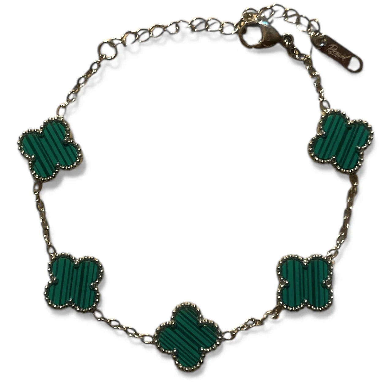 R3CEIVED 1-Clover Bracelet – Silver Green Edition (Stainless Steel)
