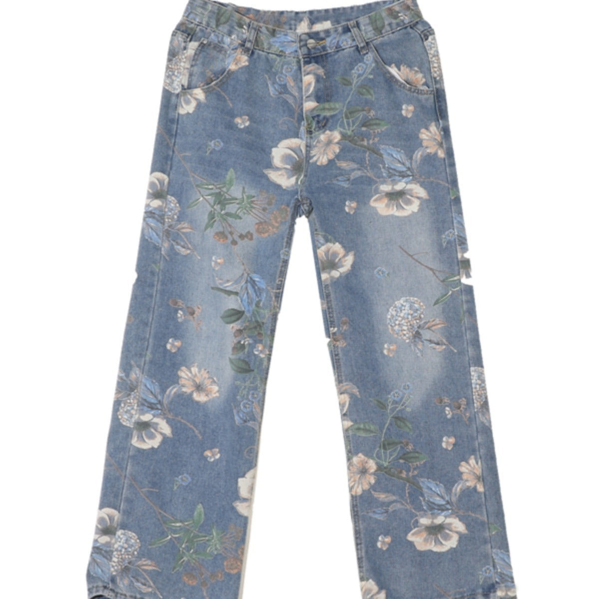 R3, Fashion members club flower printed jeans for men, - R3ceived