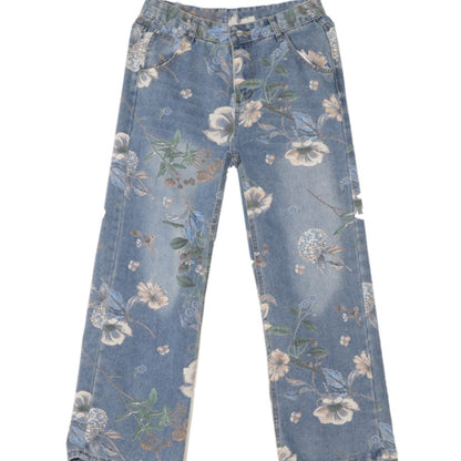 R3, Fashion members club flower printed jeans for men, - R3ceived