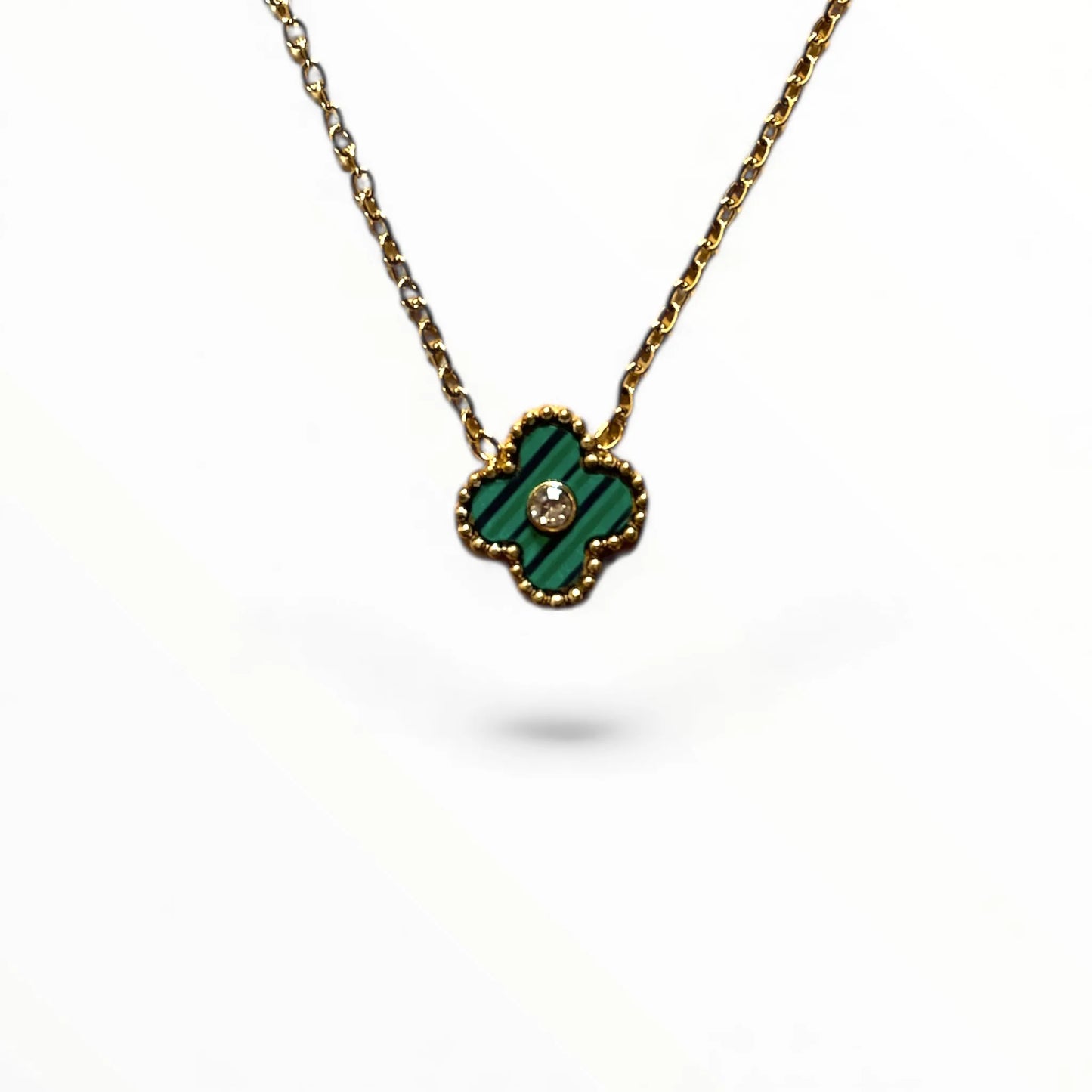 R3CEIVED Clover Diamond Necklace – Green Edition