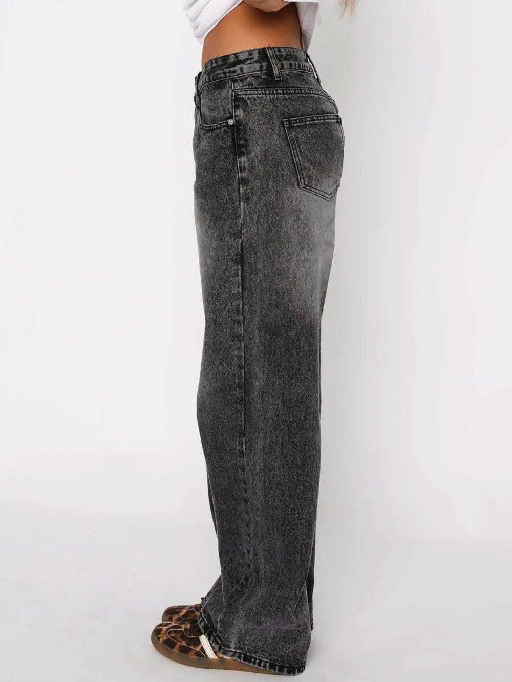 R3ceived wide Leg baggy fit Jeans with Pockets - R3ceived