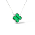 R3CEIVED Lucky Klaver Ketting – Groen Zilver Editie