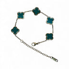 R3CEIVED Lucky Klavertje Armband – Zilver Groene Editie
