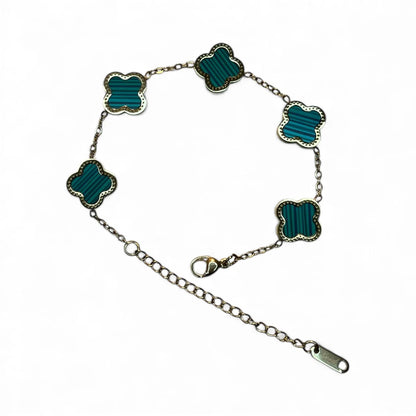 R3CEIVED 5-Clover Bracelet – Silver Green Edition