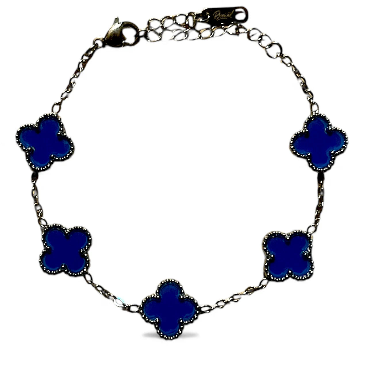 R3CEIVED 1-Clover Bracelet – Silver Blue Edition (Stainless Steel)