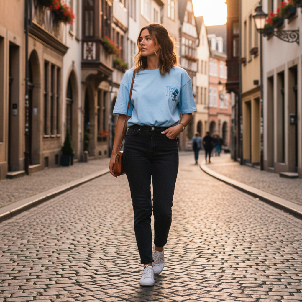 Beauty and the Rose – R3CEIVED Fashion Members Club Edition Sky blue BLACK diamond stars