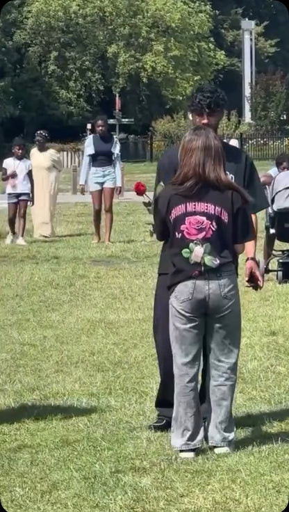 Beauty and the Rose – R3CEIVED Fashion Members Club Edition Pink Rose BLACK white diamond stars